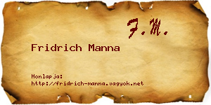 Fridrich Manna névjegykártya